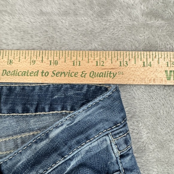 BKE Jeans Womens 26S Stella Blue Slim Bootcut Stretch Whiskered Distressed Y2K - Picture 11 of 16